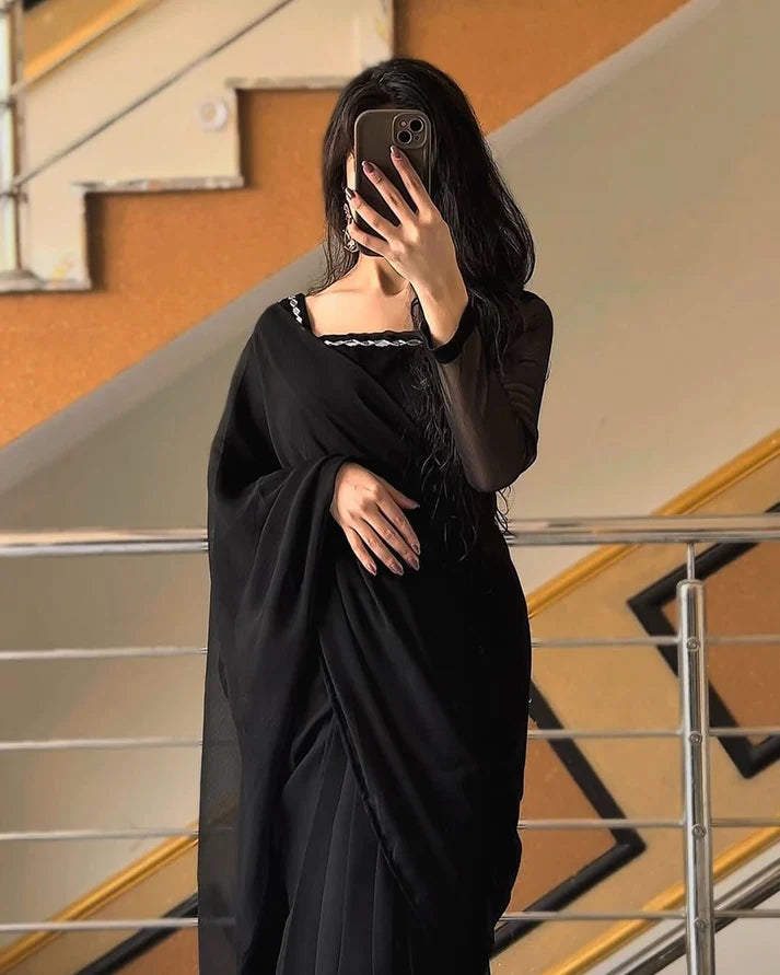 Black Chiffon Saree