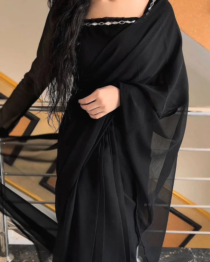 Black Chiffon Saree