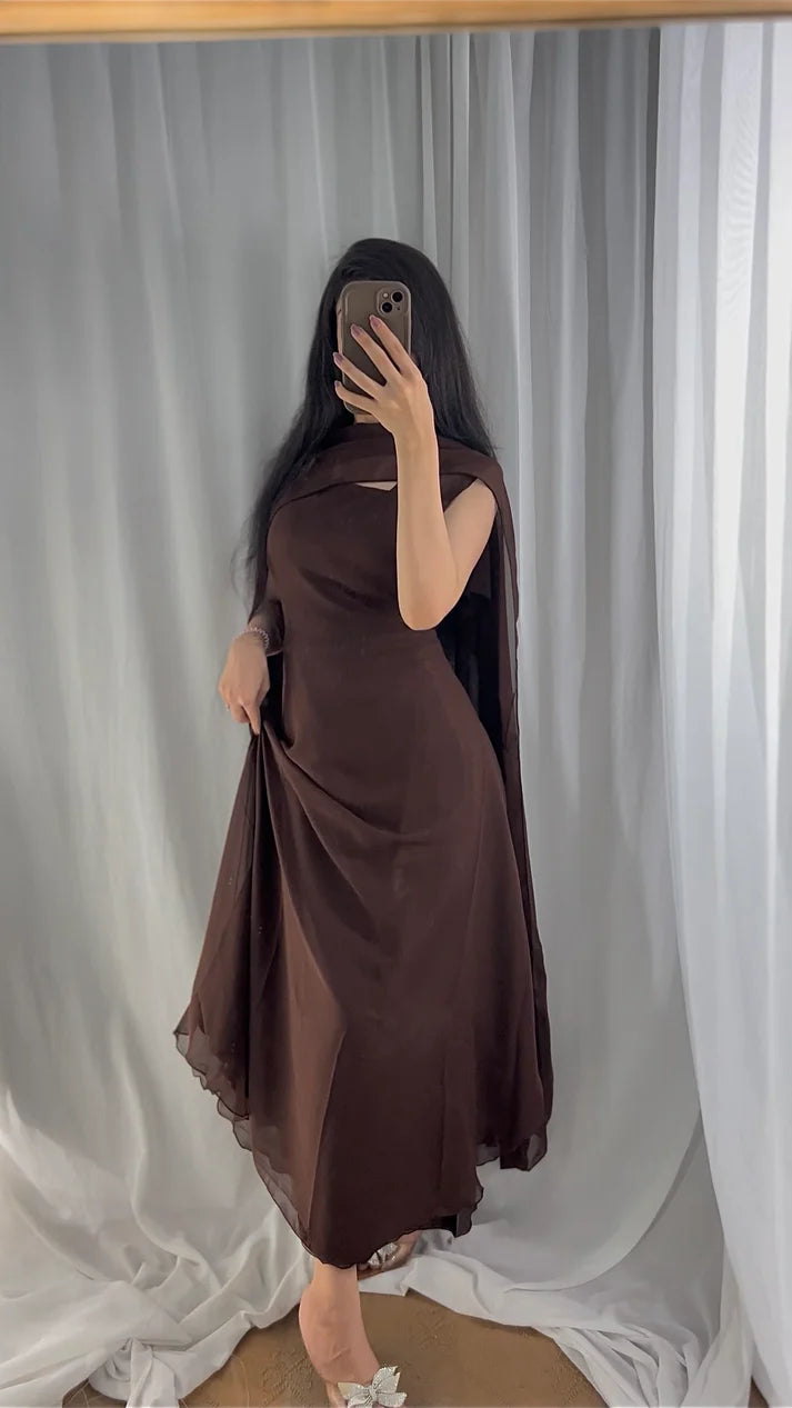 Sleeveless Chiffon Dress Set