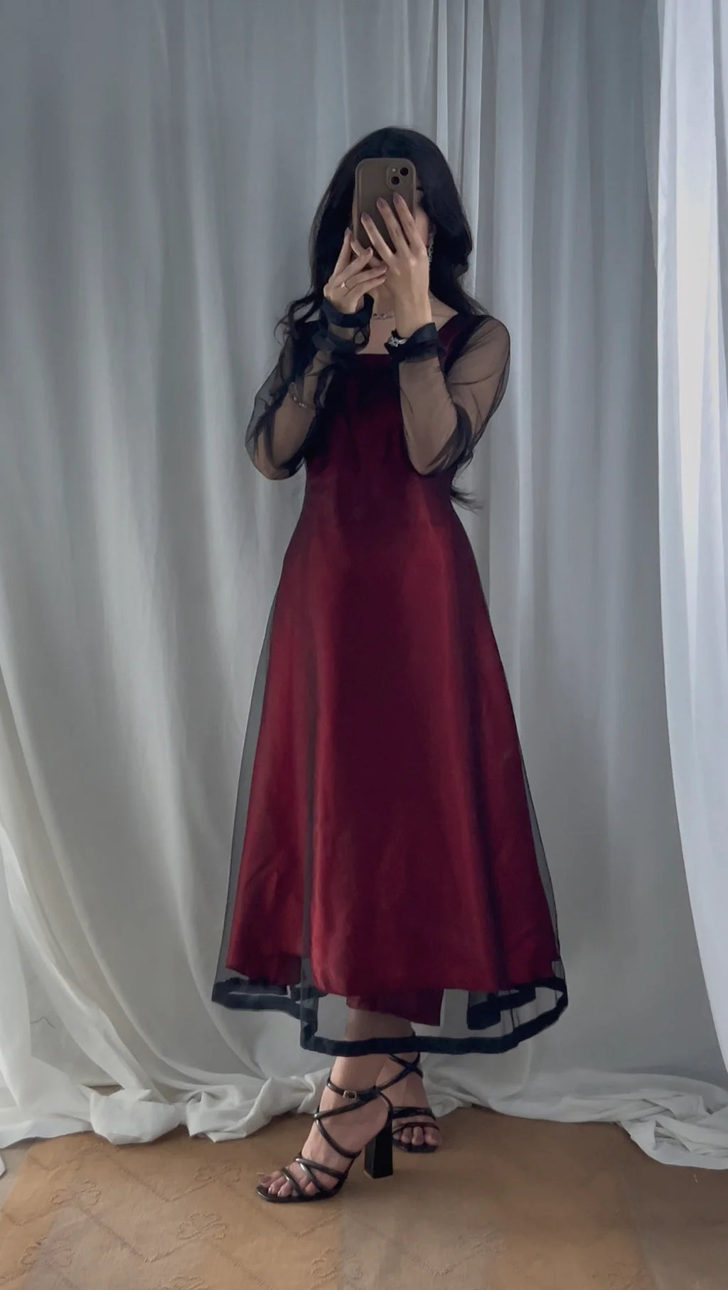 Black net.mehrun silk.mexi