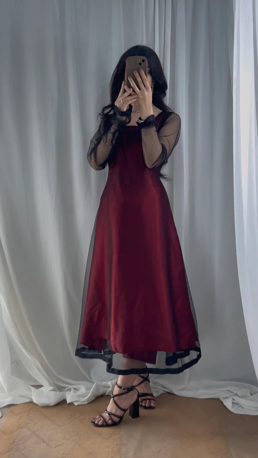 Black net.mehrun silk.mexi