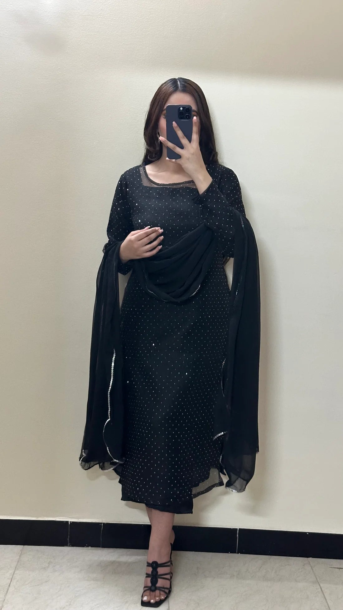 Black Dress With Dupatta