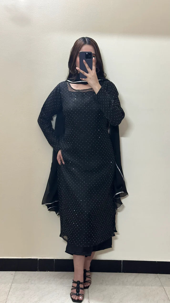 Black Dress With Dupatta