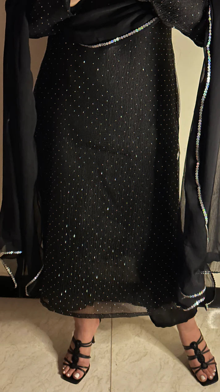 Black Dress With Dupatta